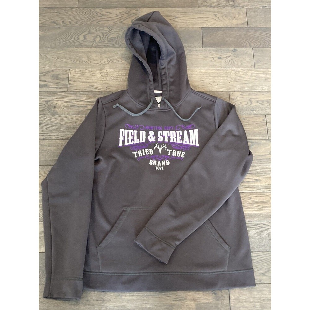 FIELD & STREAM Hunting Dept. 1871 Dark Gray Hoodie Sweatshirt ~ Men's Medium